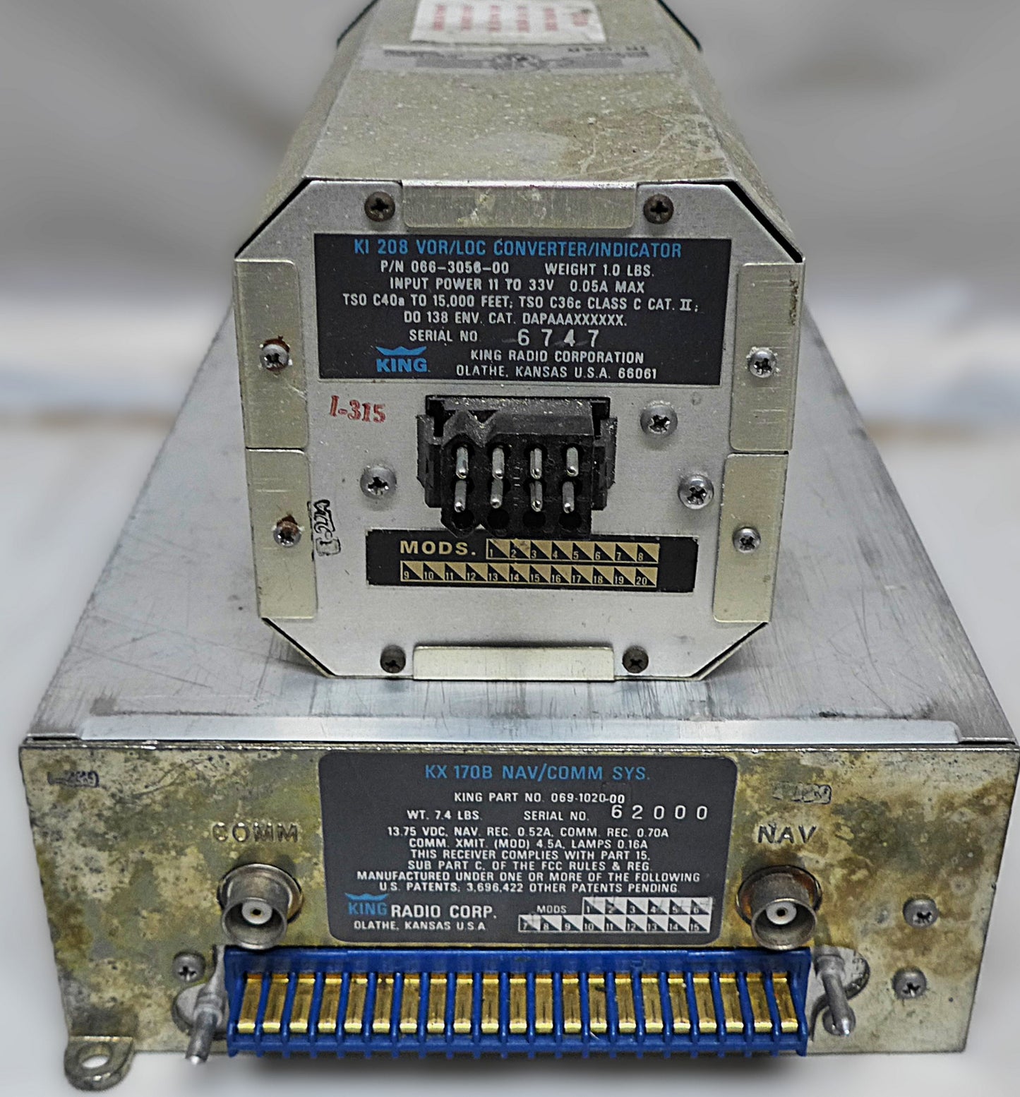 KING KX 170B NAV/COMM C/W: KI 208 (A/R)