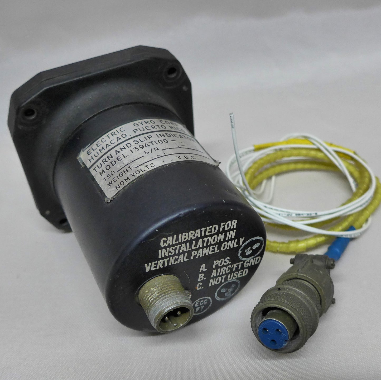 Electric Gyro Corp Turn Coordinator - 3 1/8" (A/R)