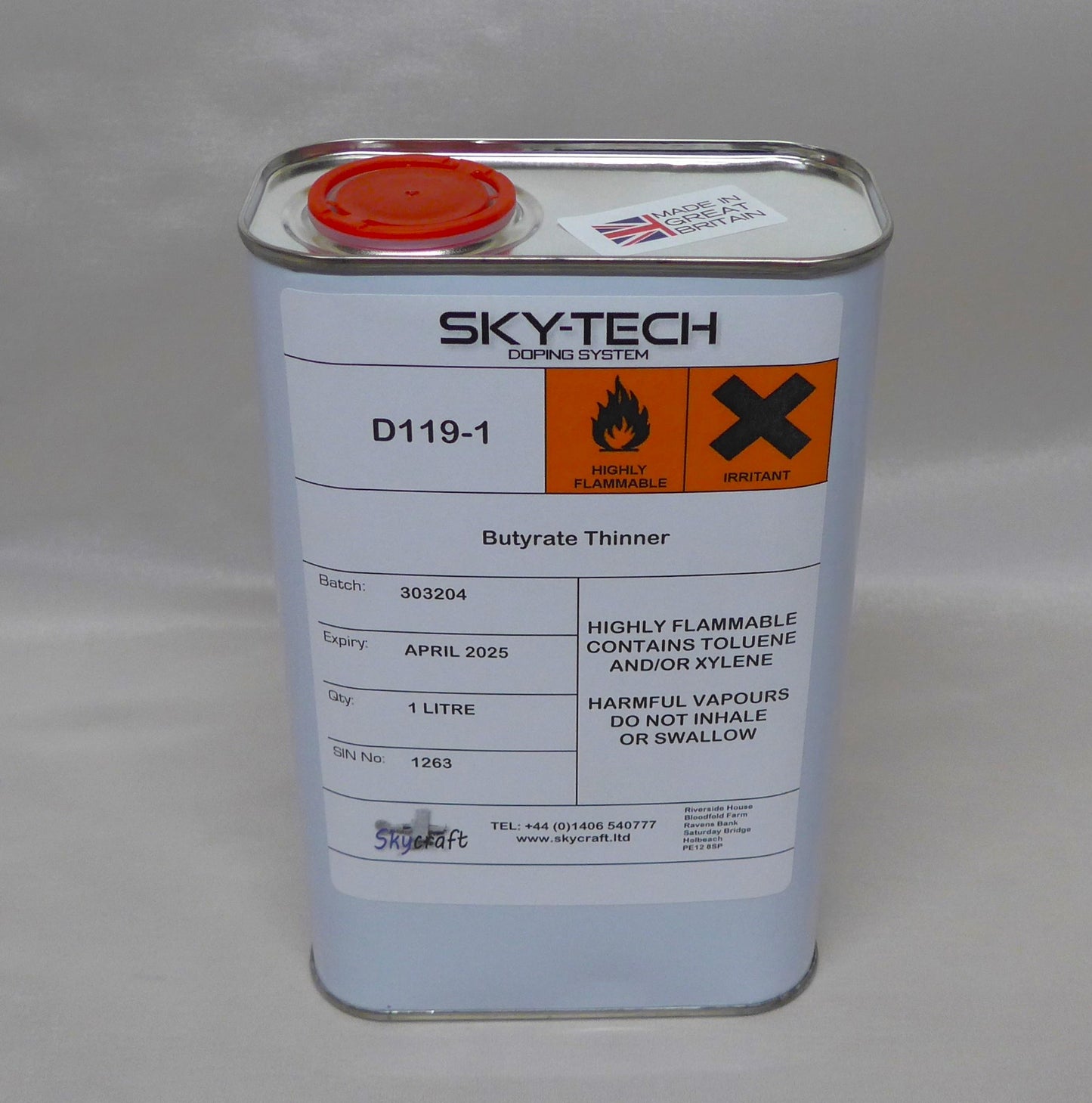 Butyrate Thinner (1Lt = 1.06 US Quart)