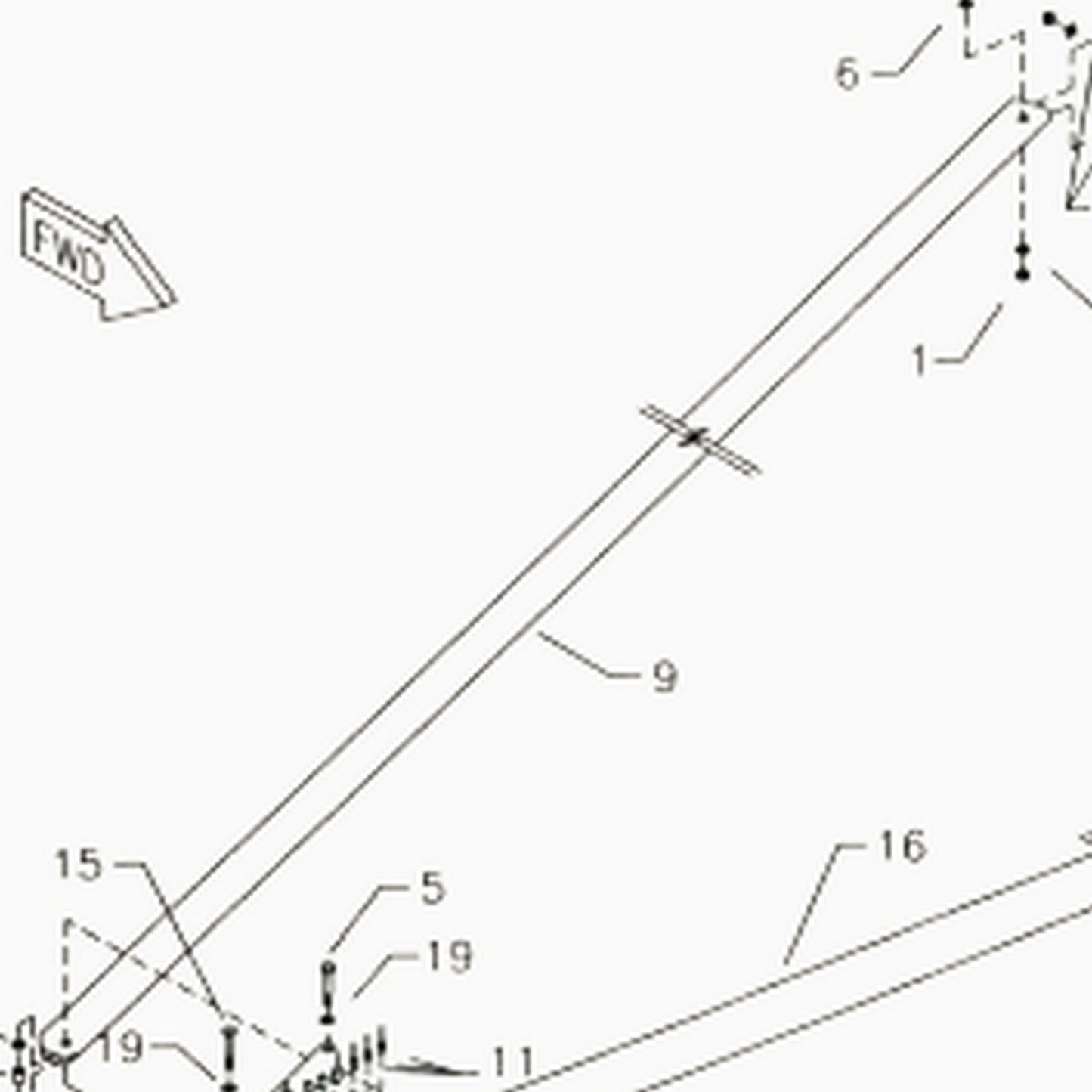 Aft Lift Strut 117" (Std)