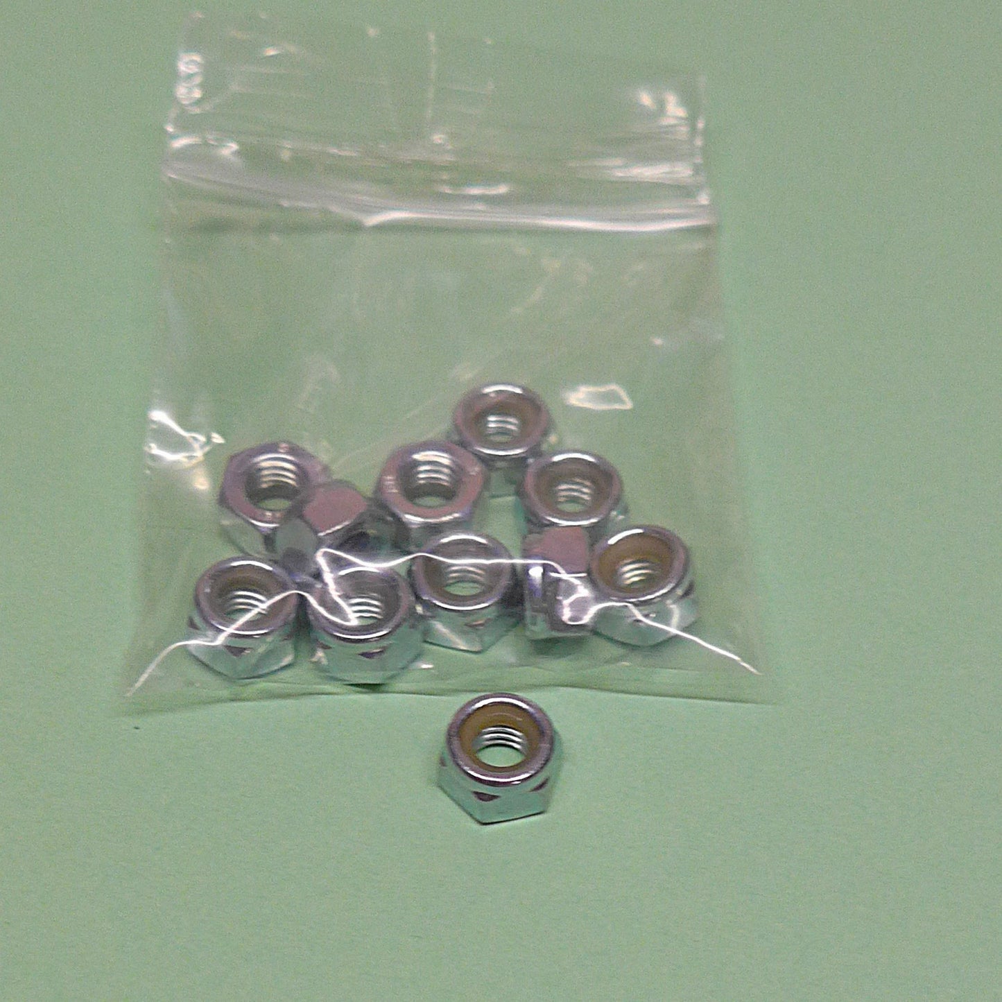 M6-1.00 DIN 985 Nylock Half Nut Class 8 - Zinc CR3 (PKT10)