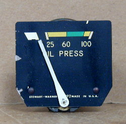 Oil Pressure Gauge S Warner (P/N 444-700) (A/R)