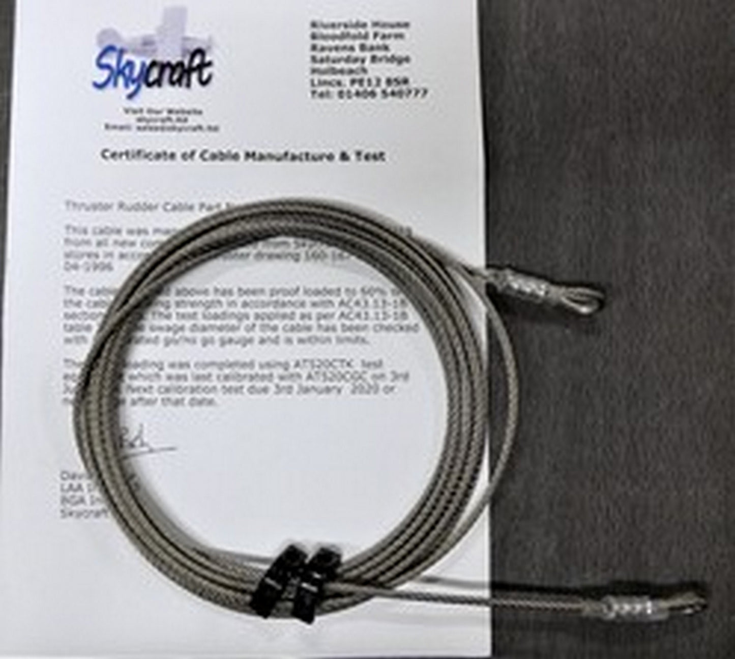 Rudder Cable (16' 9 5/8") T300/ST300 S/N 508+ NEW