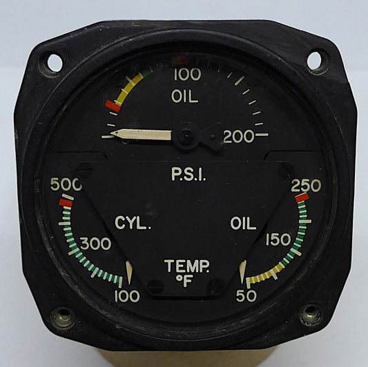 Edo-Aire Tri Engine Indicator Gauge - 28V (A/R)