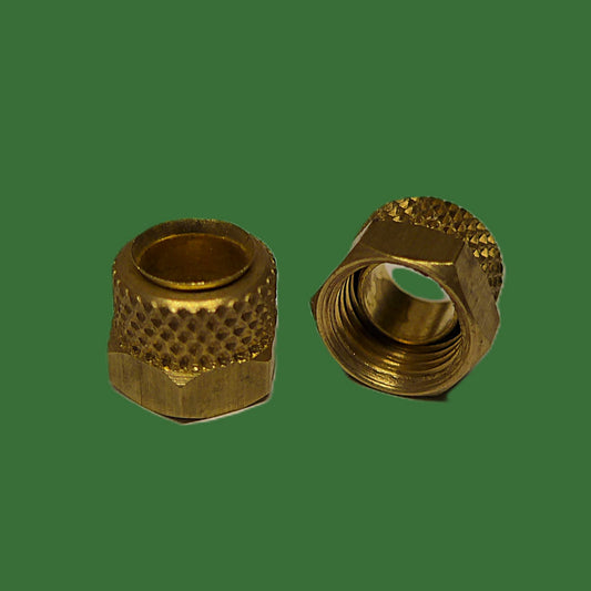 Brass Nut With Brass Sleeve 1/4" Tube