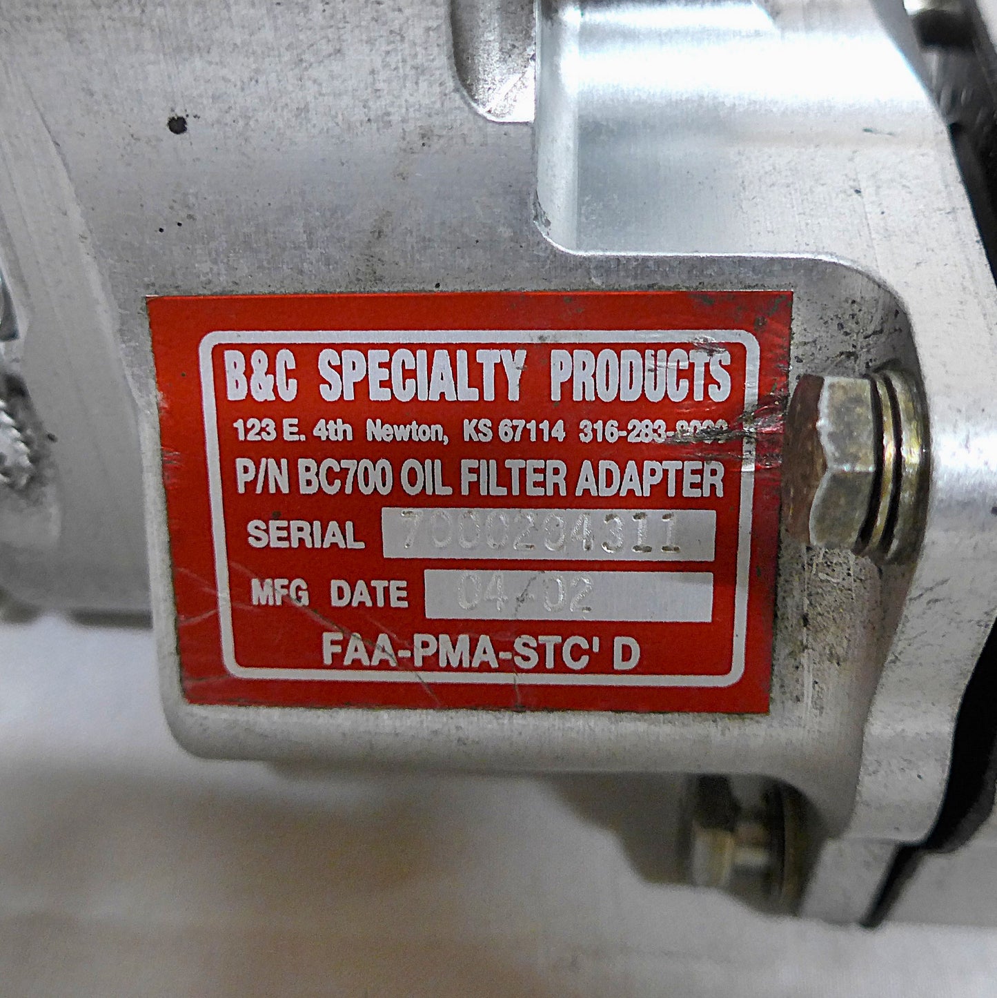 B&C Oil Filter Adapter Kit - For Lycoming Engines (A/R)