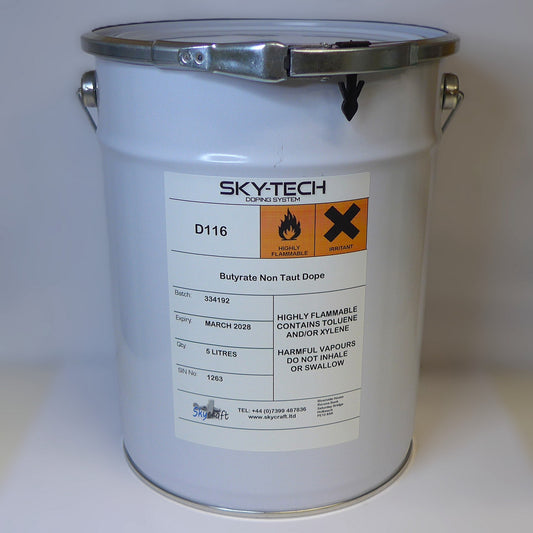 Butyrate Clear Non Taut Dope (5Lt = 1.32 US Gallon)