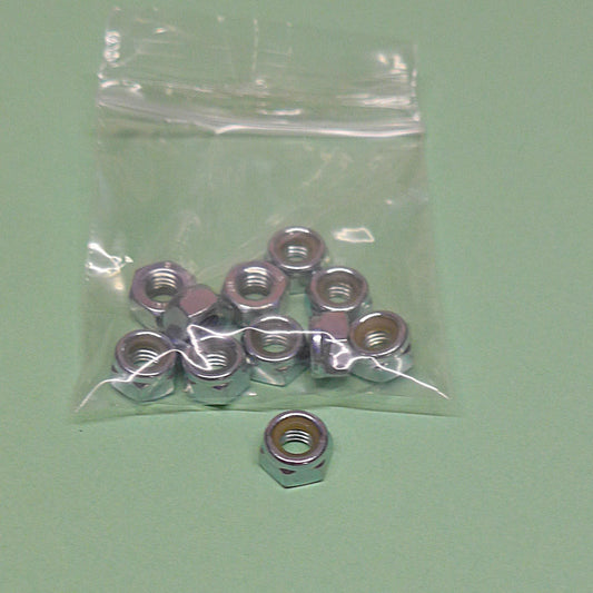 M6-1.00 DIN 985 Nylock Half Nut Class 8 - Zinc CR3 (PKT10)