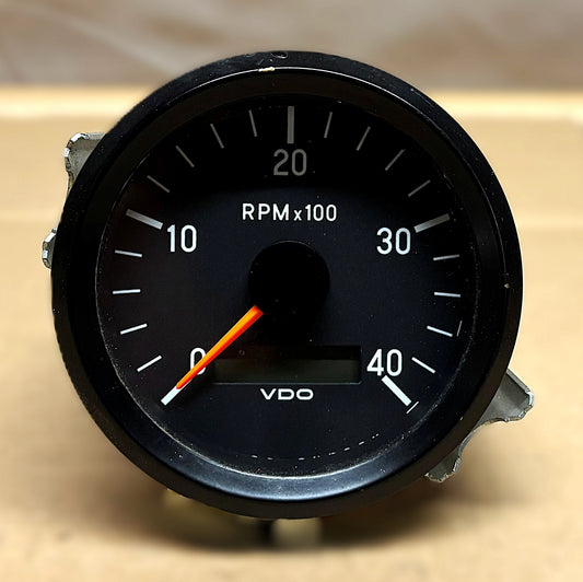 VDO Tachometer 0-4000 RPM 80mm With Hour Counter (A/R)