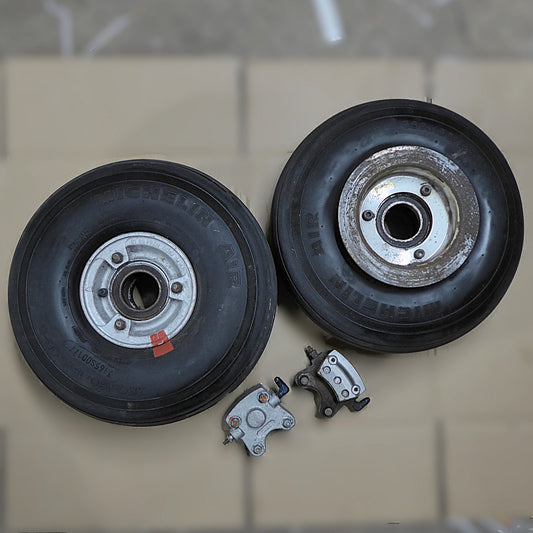 Main Wheels, Brakes & Tyres - Pair - 380x150/15x6.00-5 (A/R)