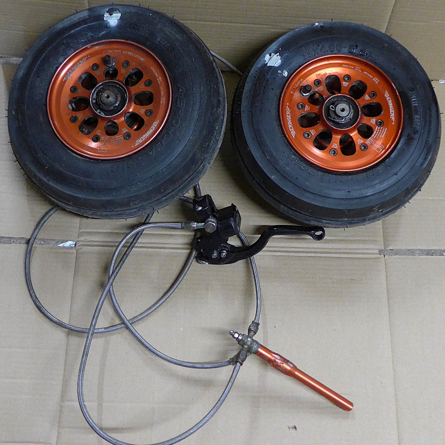 Beringer 5" Main Wheels, Axles & Brake Assembly (A/R)
