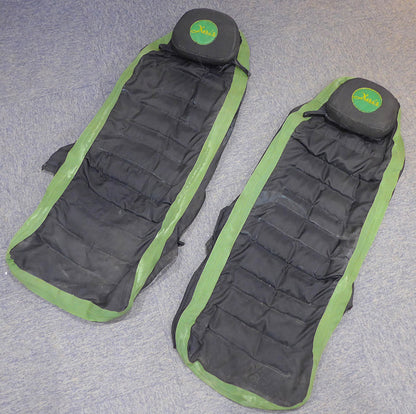 Green & Black Seat Covers With Head Rest Cushions - Pair - X'AIR (A/R)