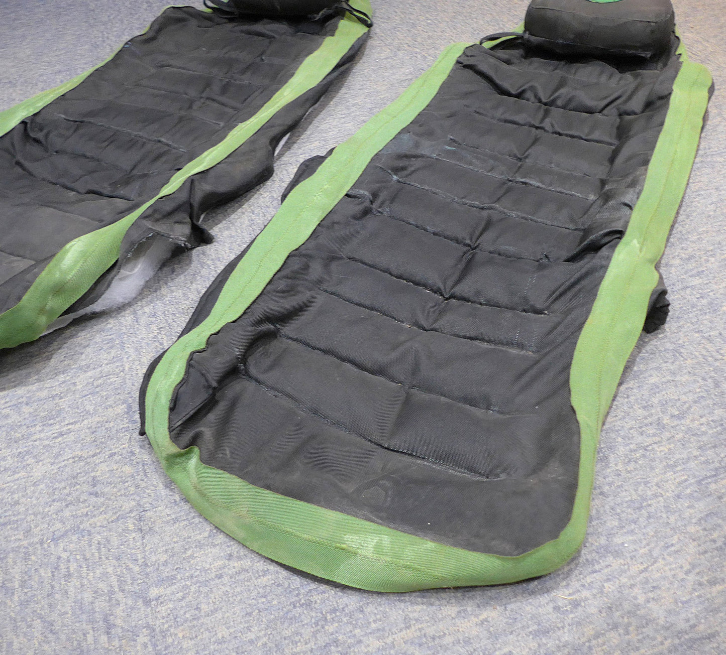 Green & Black Seat Covers With Head Rest Cushions - Pair - X'AIR (A/R)