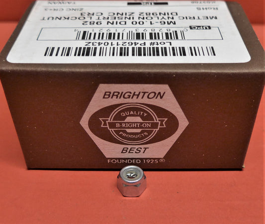 Nylon Insert Locking Nut - M6-1.00 DIN982 Zinc CR3 - Box 100